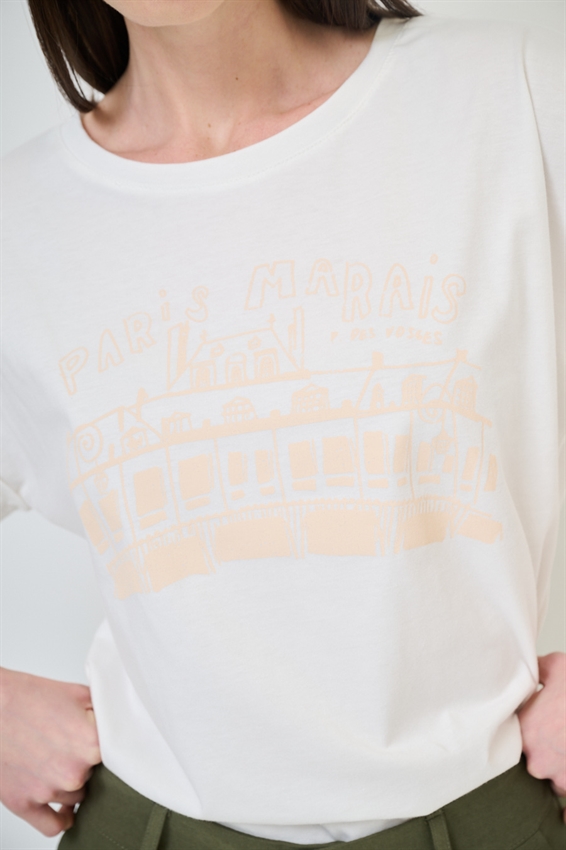 T-SHIRT STAMPA PARIS BIANCO