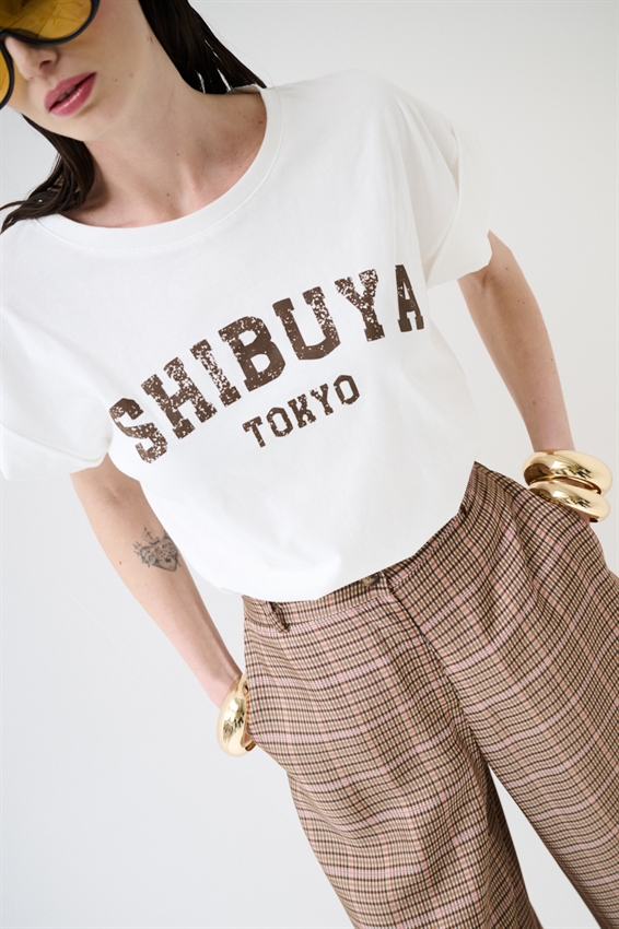 T-SHIRT STAMPA SHIBUYA BIANCO