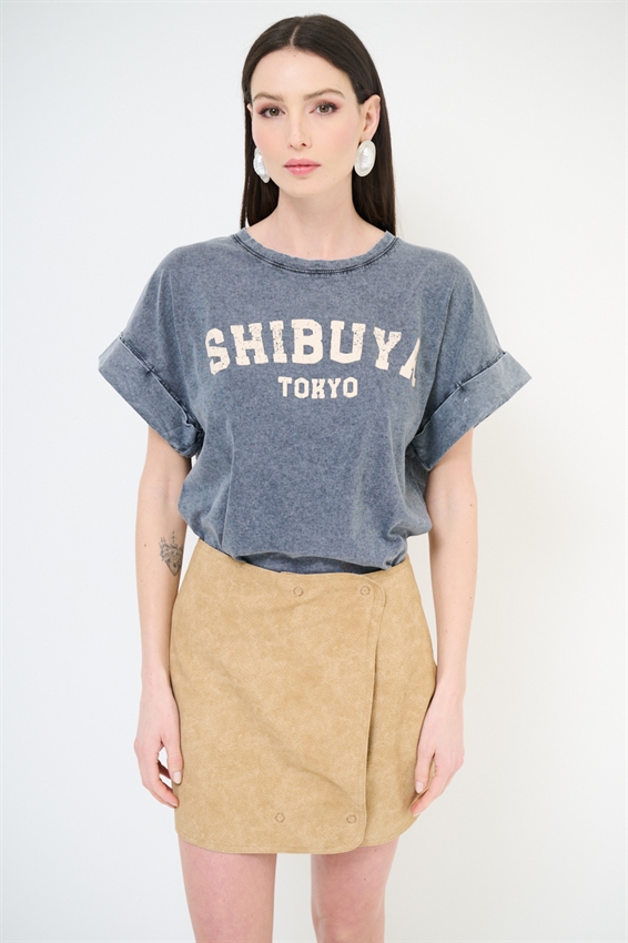 T-SHIRT STAMPA SHIBUYA GRIGIO