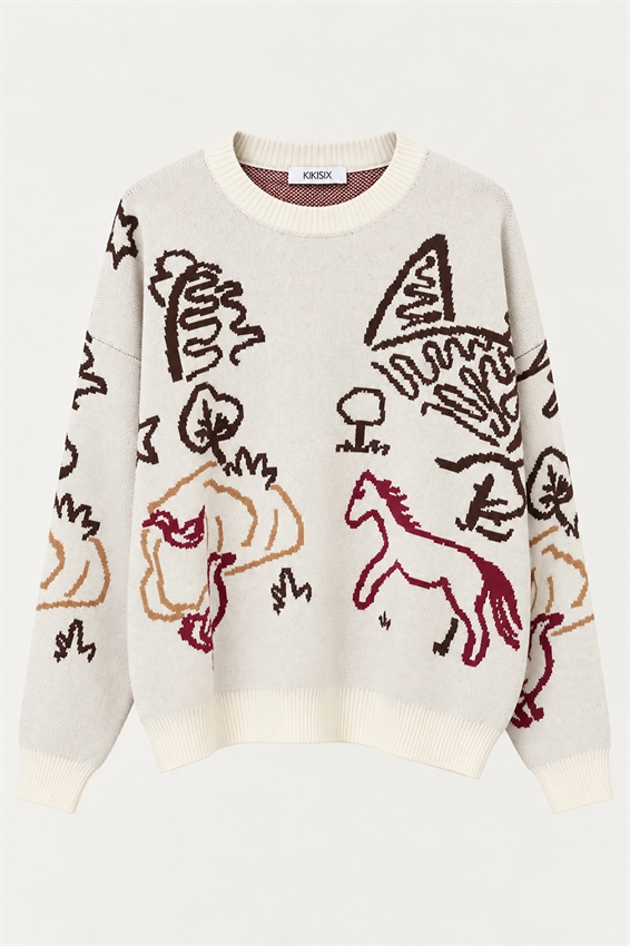 MAGLIA PARICOLLO VISCOSA JACQUARD