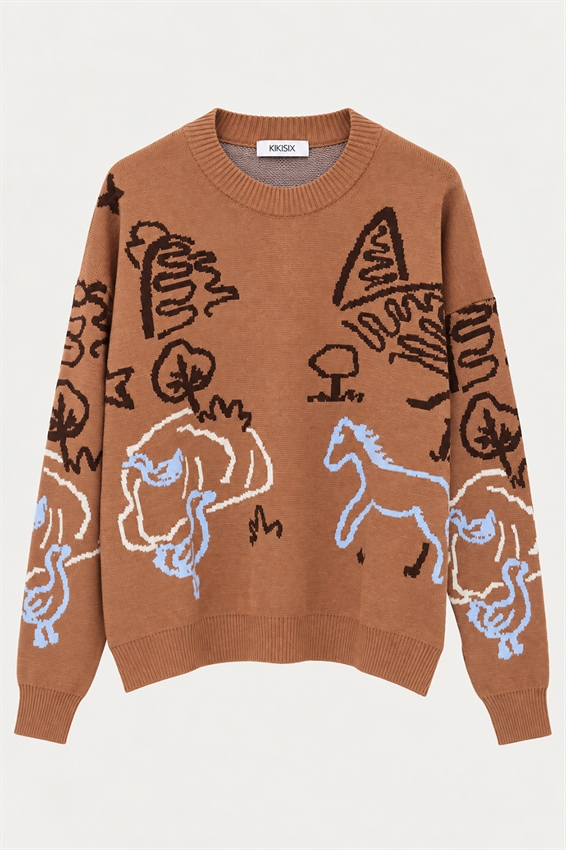 MAGLIA PARICOLLO VISCOSA JACQUARD