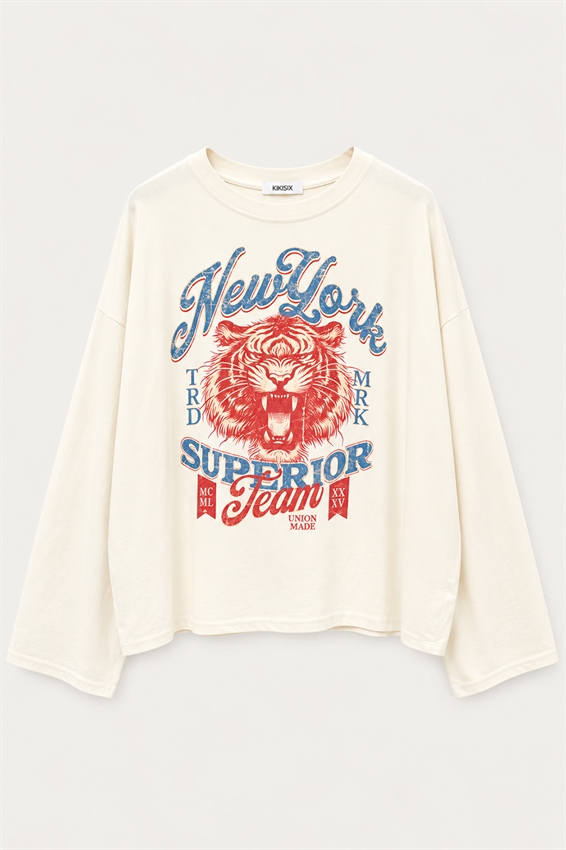 T-SHIRT MANICA CAMPANA TIGRE NEW YORK