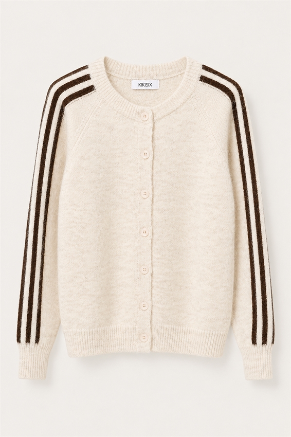 CARDIGAN PARICOLLO BANDE
