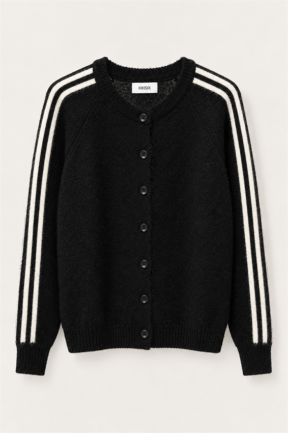 CARDIGAN PARICOLLO BANDE