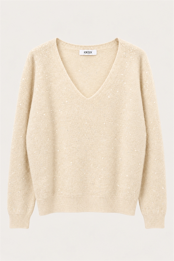 MAGLIA SCOLLO V PAILLETTES