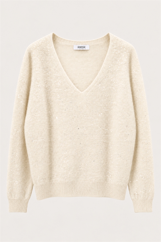 MAGLIA SCOLLO V PAILLETTES