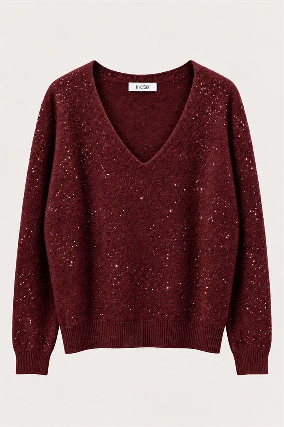 MAGLIA SCOLLO V PAILLETTES