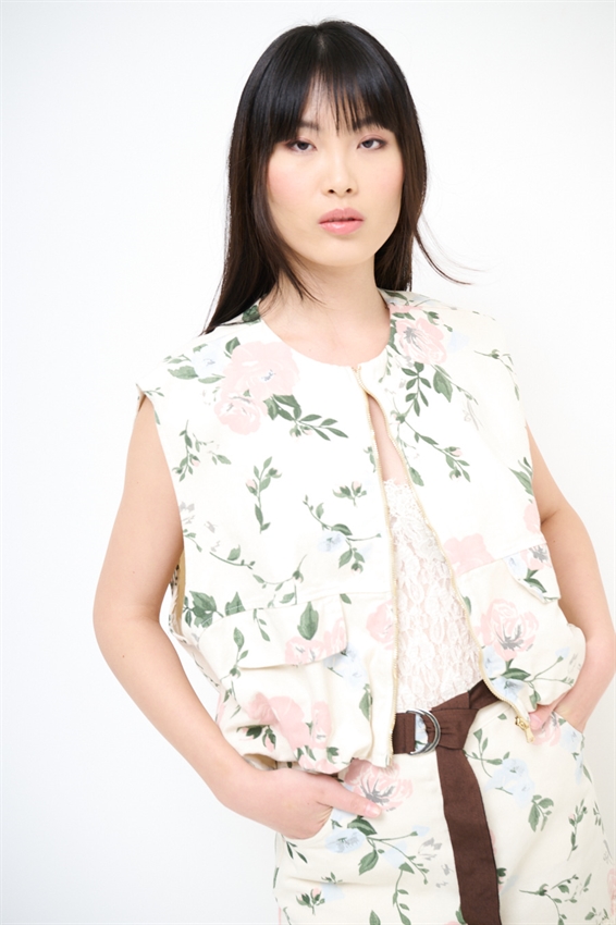 BOMBER GILET STAMPA BULL BURRO