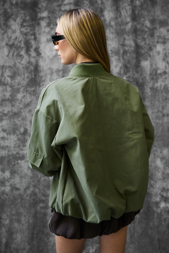 BOMBER CORTO CASTONI ROSA ARMY