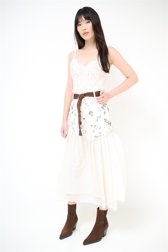 GONNA MIDI BULL STAMPA CON FONDO MUSSOLA BURRO