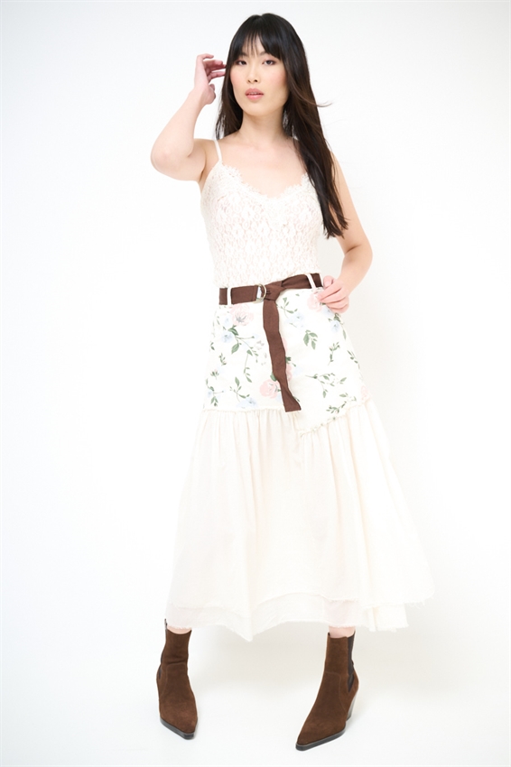 GONNA MIDI BULL STAMPA CON FONDO MUSSOLA BURRO