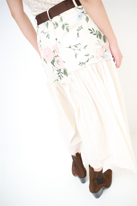 GONNA MIDI BULL STAMPA CON FONDO MUSSOLA BURRO