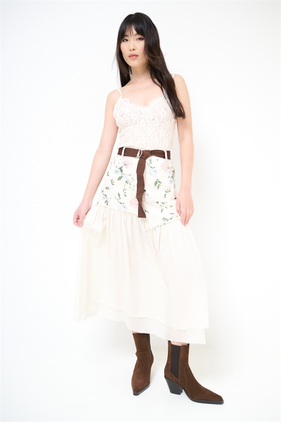 GONNA MIDI BULL STAMPA CON FONDO MUSSOLA BURRO