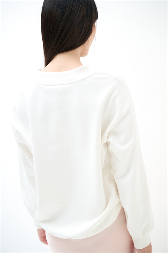 FELPA STAMPA CENTRALE PANNA