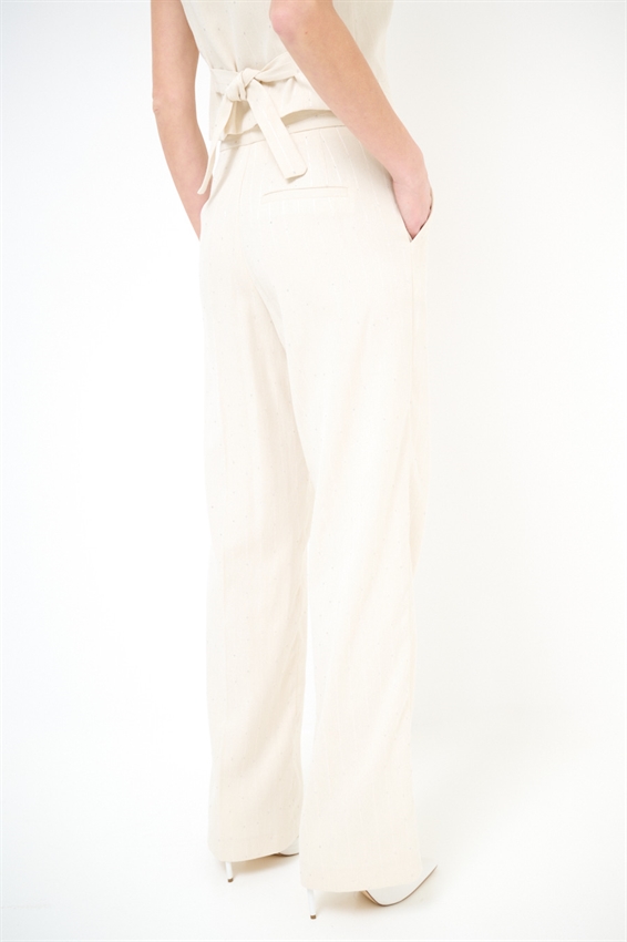 PANTALONE DRITTO TX MICRO PAILLETTES BURRO