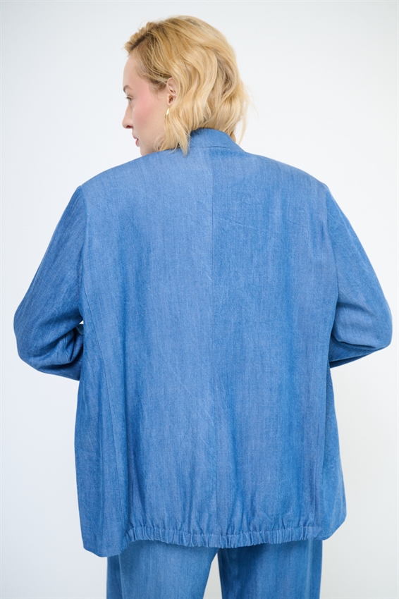 GIACCA A DUE BOTTONI CON PATTINE BLU