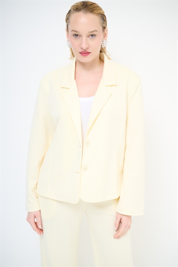 GIACCA CROP OVER A 2 BOTT. IN MODAL GIALLO