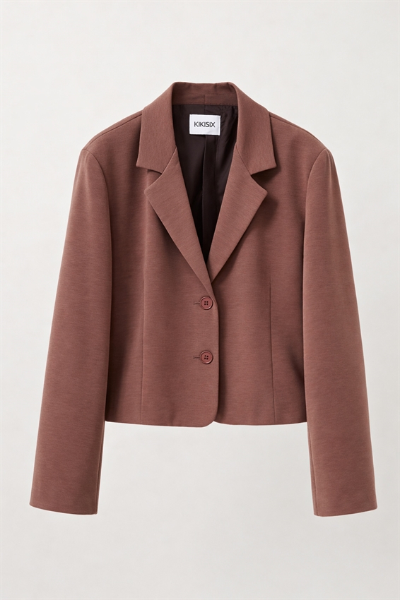 GIACCA CROP OVER A 2 BOTT. IN MODAL NUTELLA