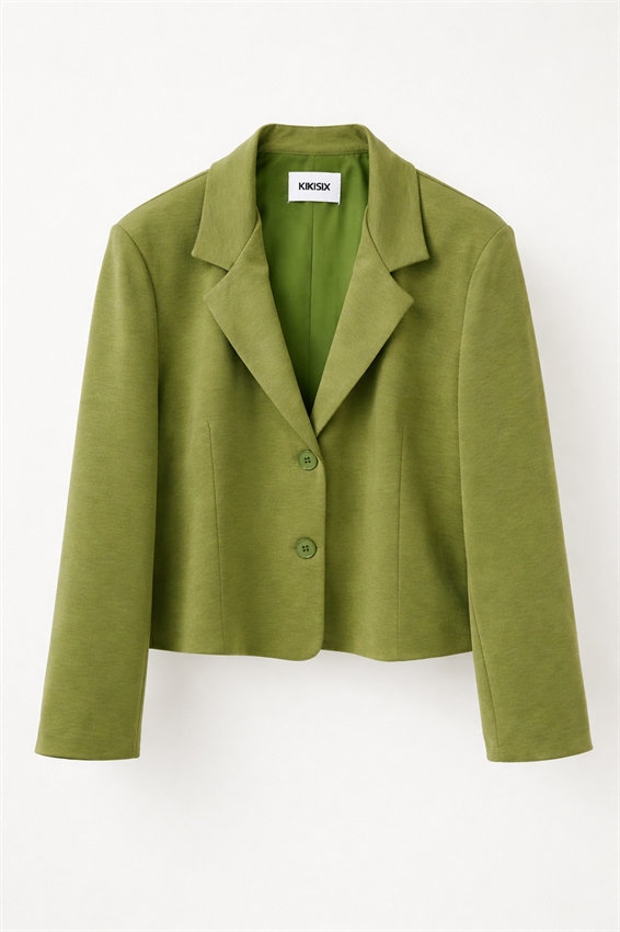 GIACCA CROP OVER A 2 BOTT. IN MODAL OLIO