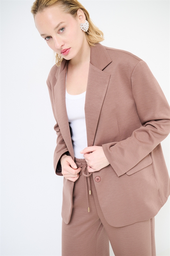 GIACCA OVER A 2 BOTT. IN MODAL NUTELLA