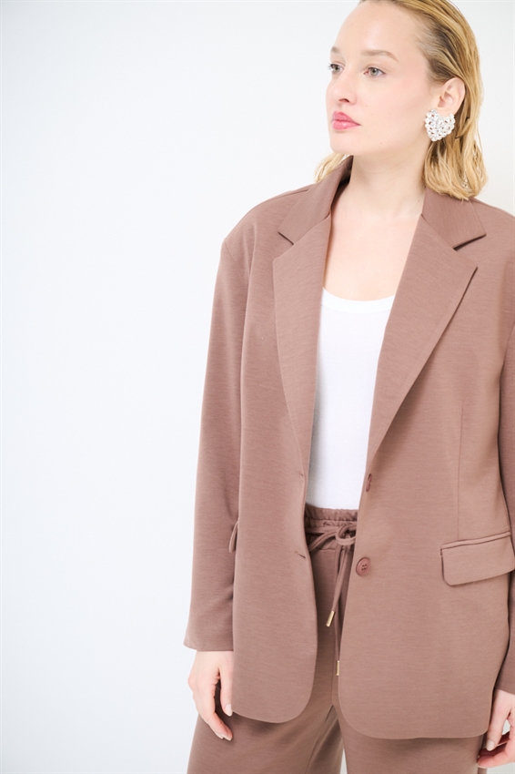 GIACCA OVER A 2 BOTT. IN MODAL NUTELLA