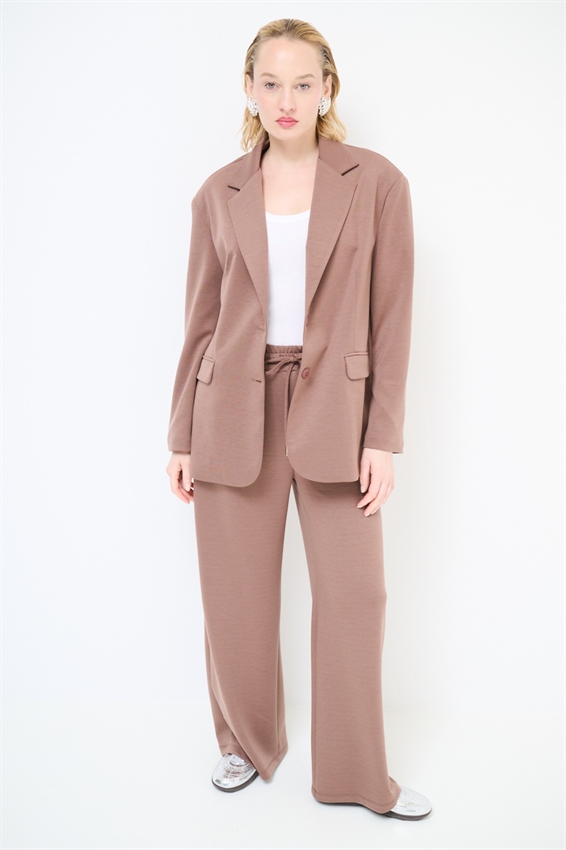 GIACCA OVER A 2 BOTT. IN MODAL NUTELLA