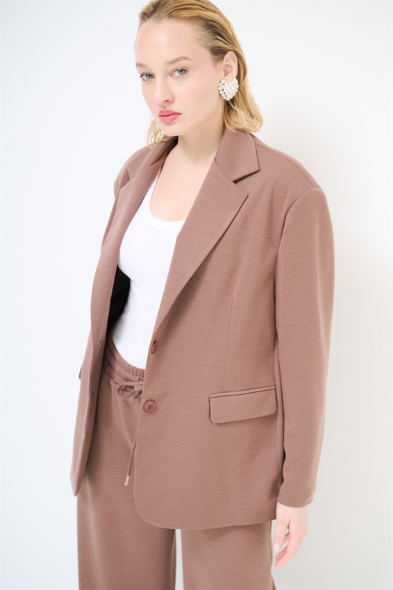 GIACCA OVER A 2 BOTT. IN MODAL NUTELLA