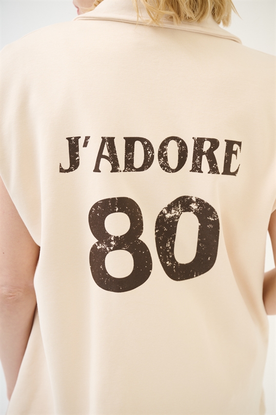 GILET IN FELPA CON STAMPA NUMERO NOCCIOLA