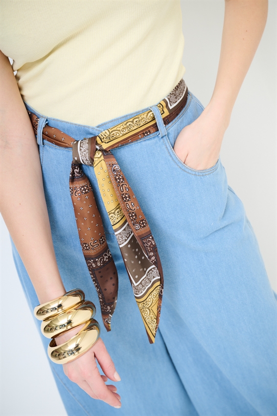 JEANS PALAZZO FONDO TG. VIVO CON BANDANA BLU CHIARO