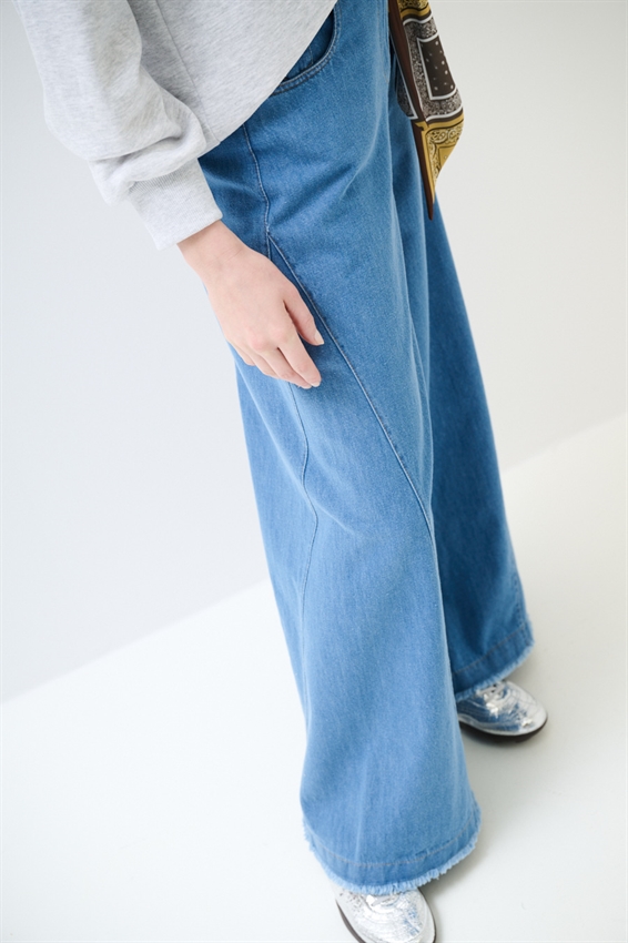 JEANS PALAZZO FONDO TG. VIVO CON BANDANA BLU MEDIO