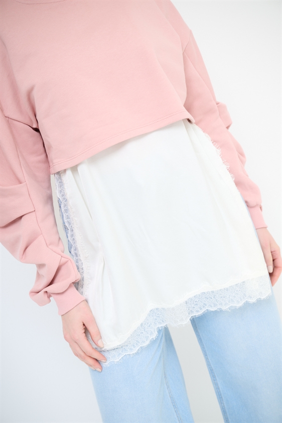 FELPA CROP MANICA RIPRESA + ABITO SOTTOVESTE POLVERE