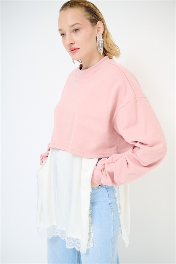 FELPA CROP MANICA RIPRESA + ABITO SOTTOVESTE POLVERE