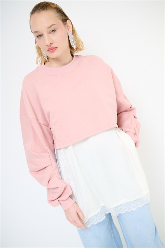 FELPA CROP MANICA RIPRESA + ABITO SOTTOVESTE POLVERE