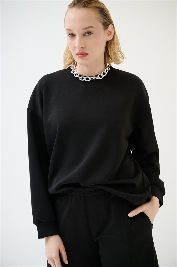 MAGLIA OVERSIZE LUNGA MODAL NERO