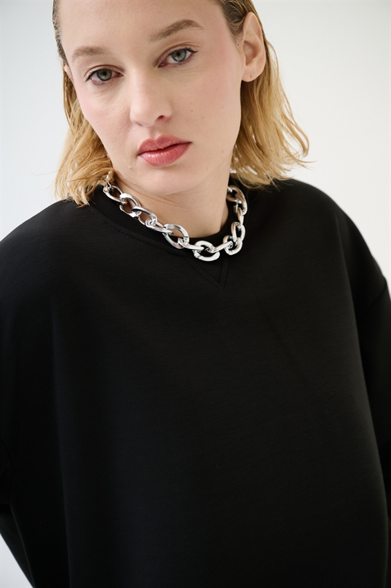 MAGLIA OVERSIZE LUNGA MODAL NERO