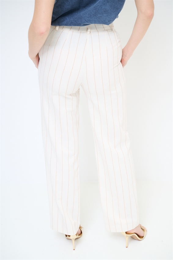 PANTALONE REGULAR A RIGHE BOUCLE BURRO