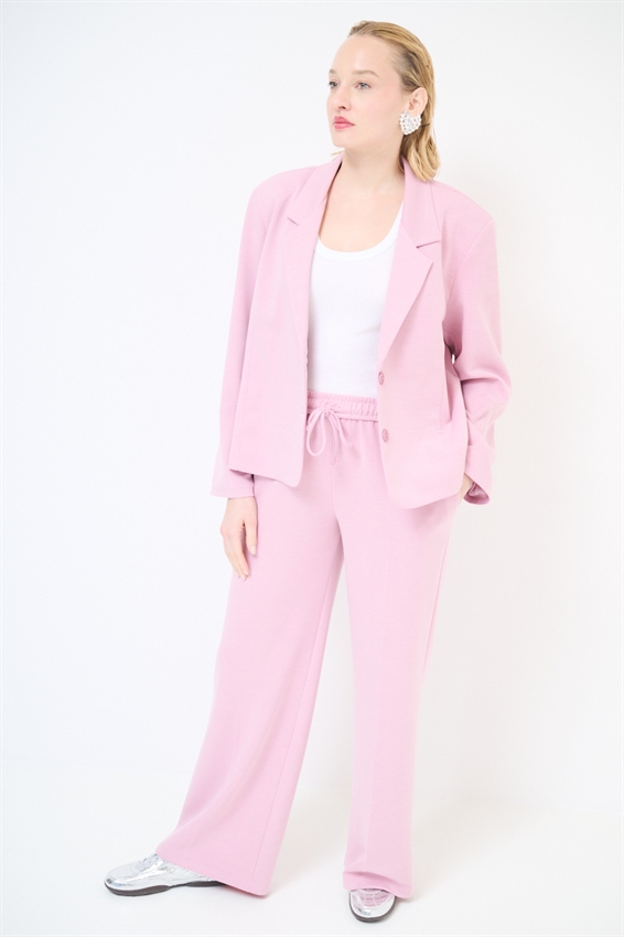 PANTALONE AMPIO IN MODAL CON ELASTICO ROSA