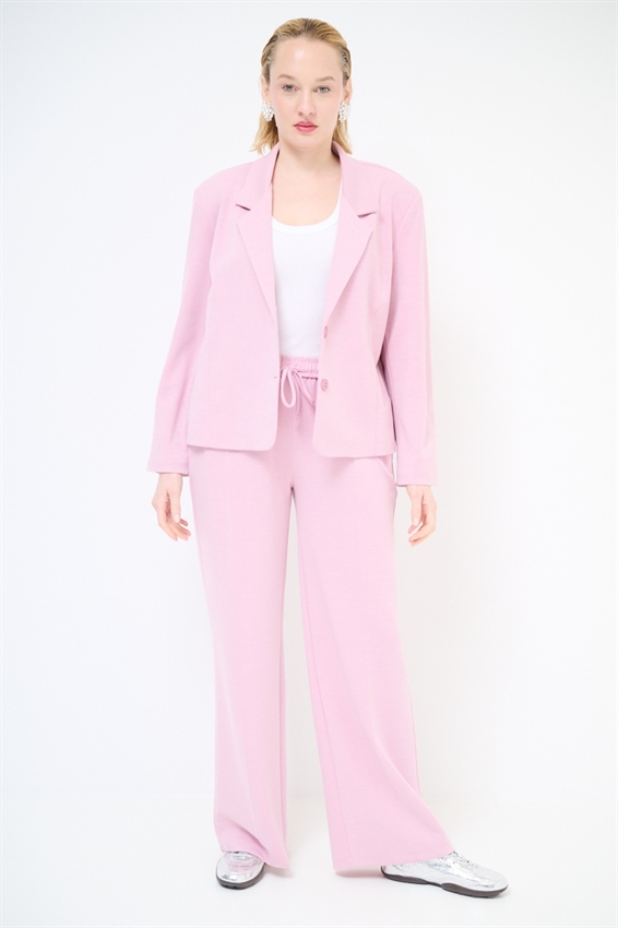 PANTALONE AMPIO IN MODAL CON ELASTICO ROSA