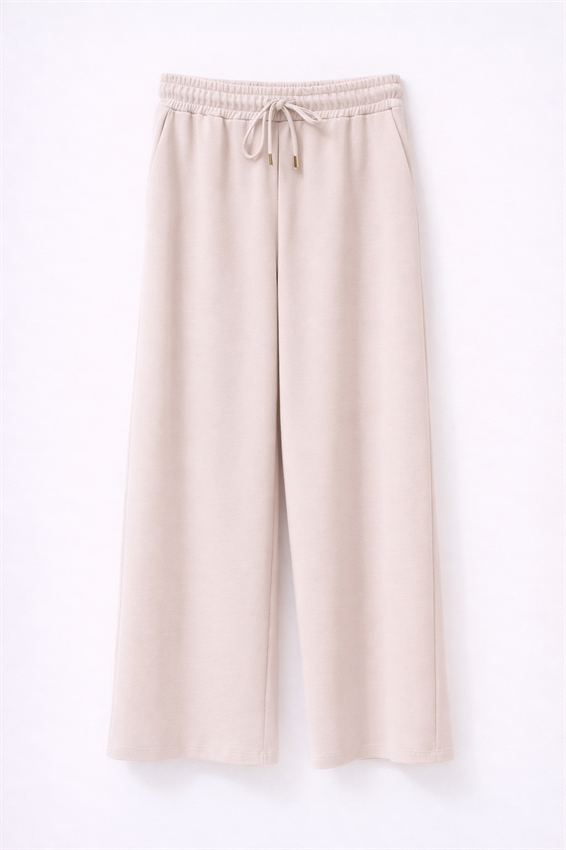 PANTALONE AMPIO CON ELASTICO IN MODAL BURRO