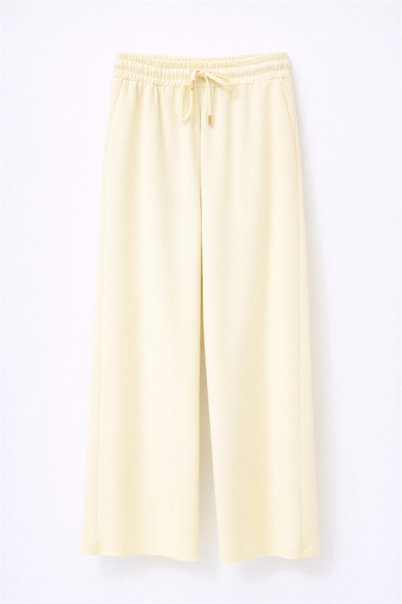 PANTALONE AMPIO CON ELASTICO IN MODAL GIALLO