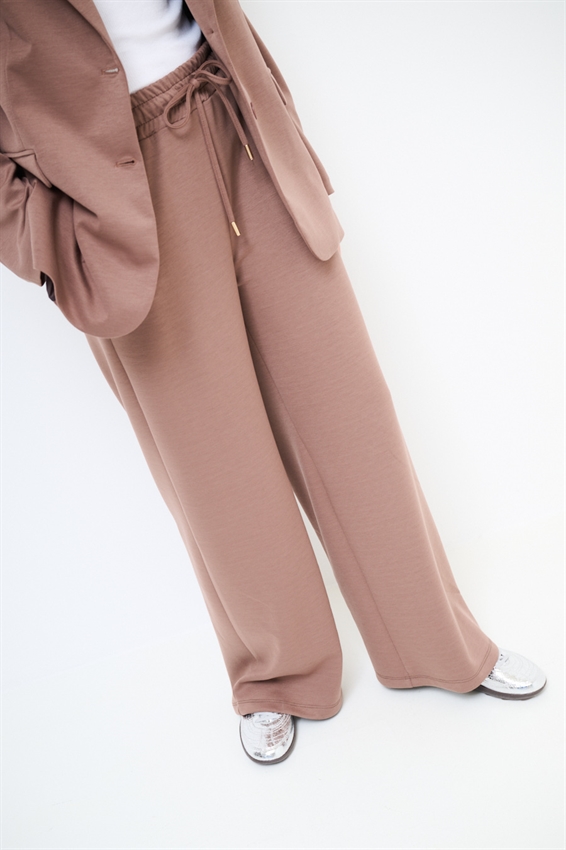 PANTALONE AMPIO CON ELASTICO IN MODAL NUTELLA