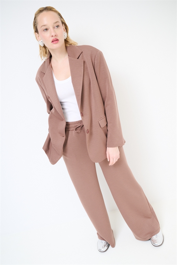 PANTALONE AMPIO CON ELASTICO IN MODAL NUTELLA