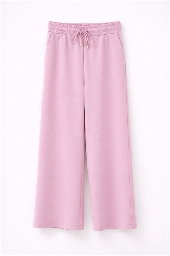 PANTALONE AMPIO CON ELASTICO IN MODAL ROSA