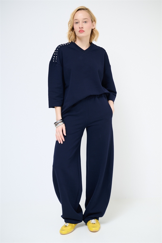 PANTALONE IN FELPA BALLOON BLU