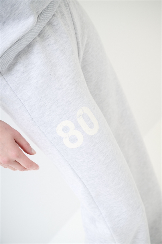 PANTALONE DRITTO IN FELPA CON STAMPA GRIGIO CHIARO