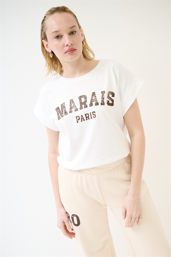 T-SHIRT STAMPA MARAIS BIANCO