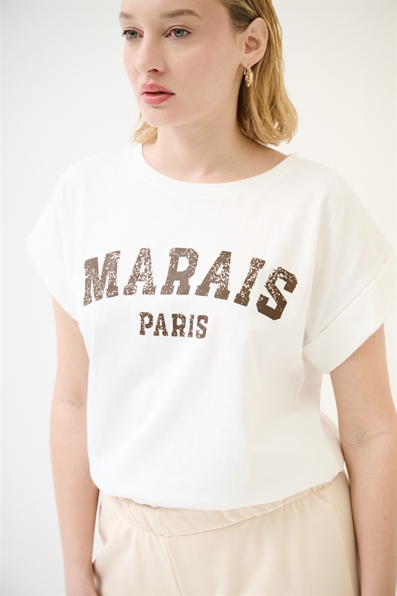 T-SHIRT STAMPA MARAIS BIANCO
