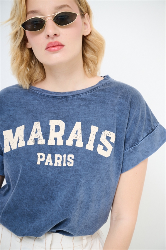T-SHIRT STAMPA MARAIS GRIGIO