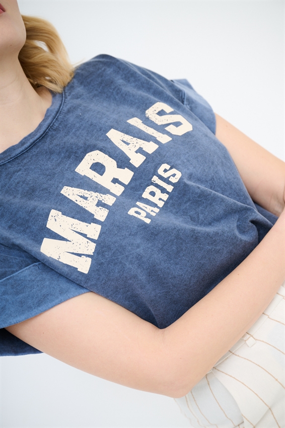 T-SHIRT STAMPA MARAIS GRIGIO