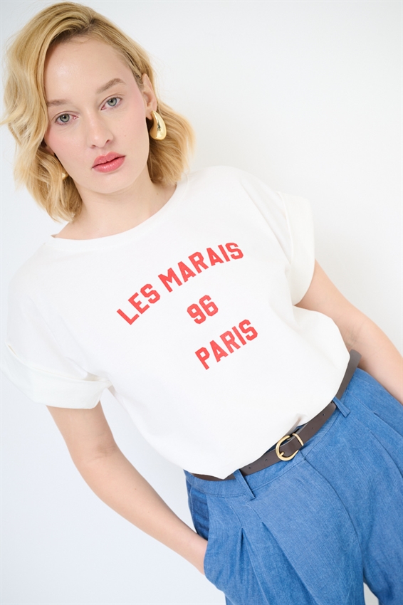T-SHIRT STAMPA 96 PARIS BIANCO